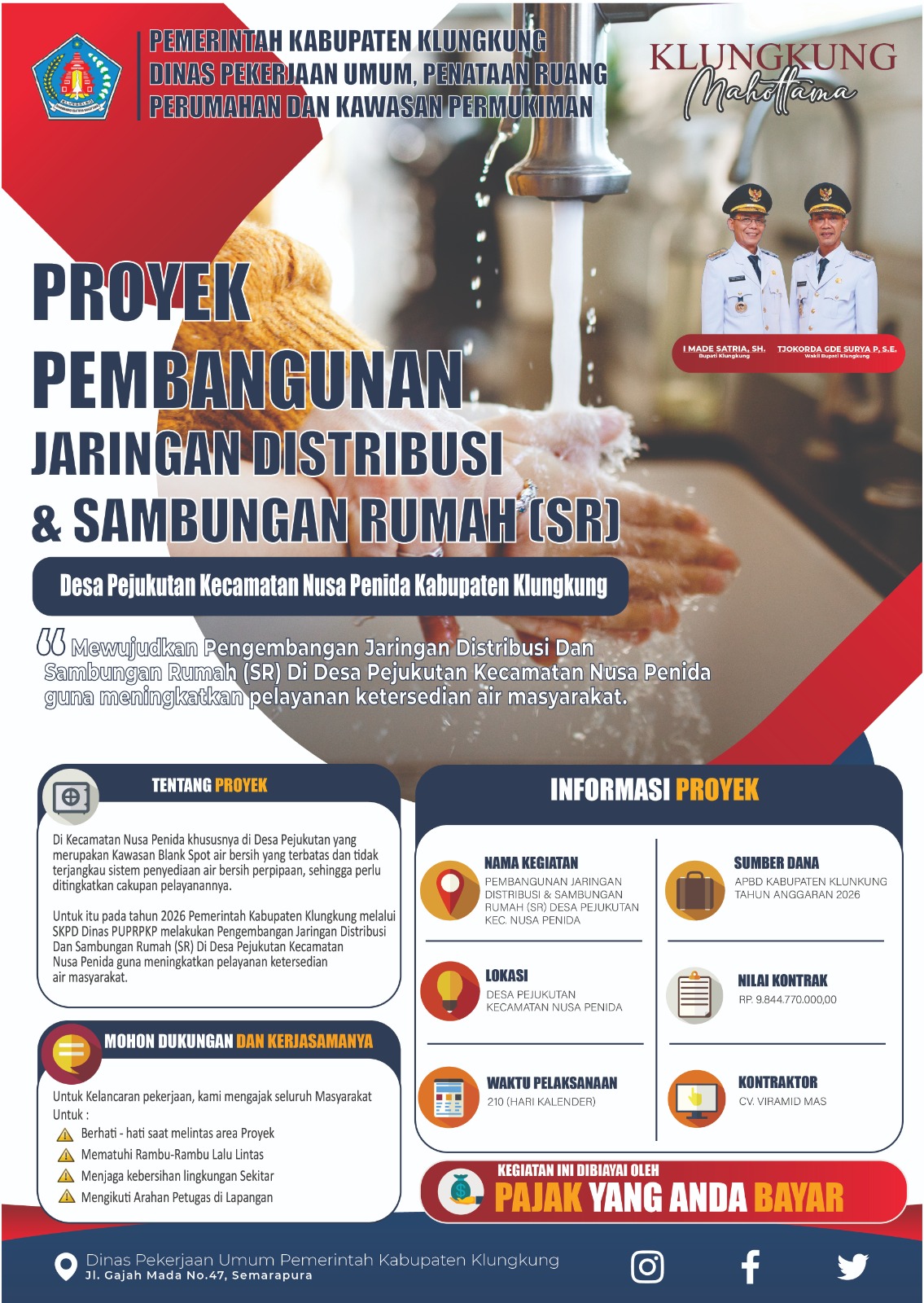 Proyek Pembangunan Jaringan Distribusi & Sambungan Rumah Desa Pejukutan Nusa Penida
