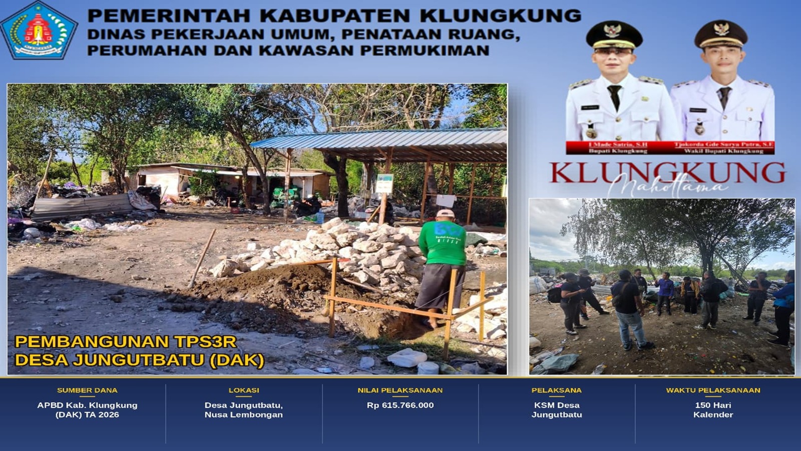 Pembangunan TPS3R Jungutbatu, Perkuat Pengelolaan Sampah dan Dukung Lingkungan Berkelanjutan di Nusa Penida